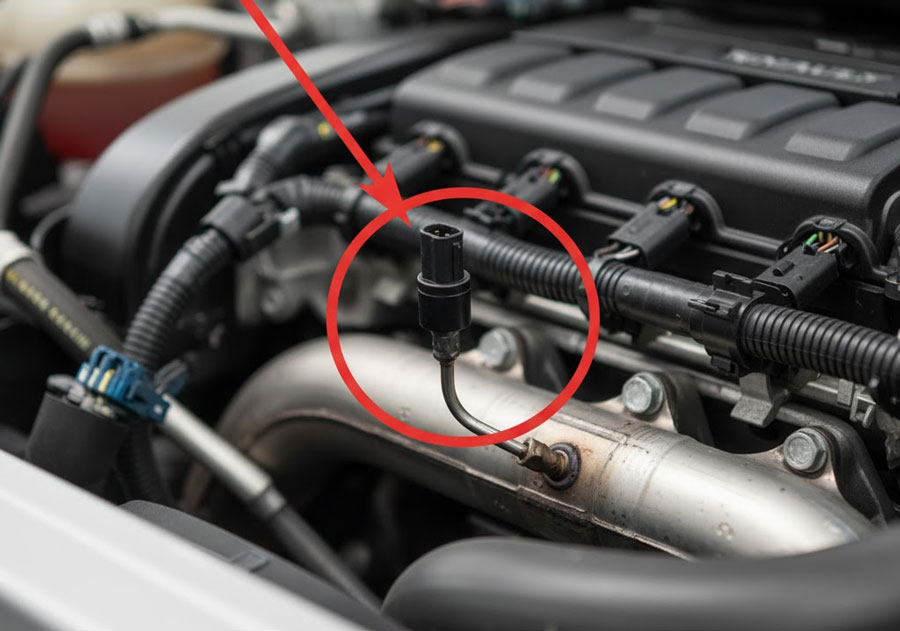 Датчик давления P0470 на Renault 1.5 dCi расположение