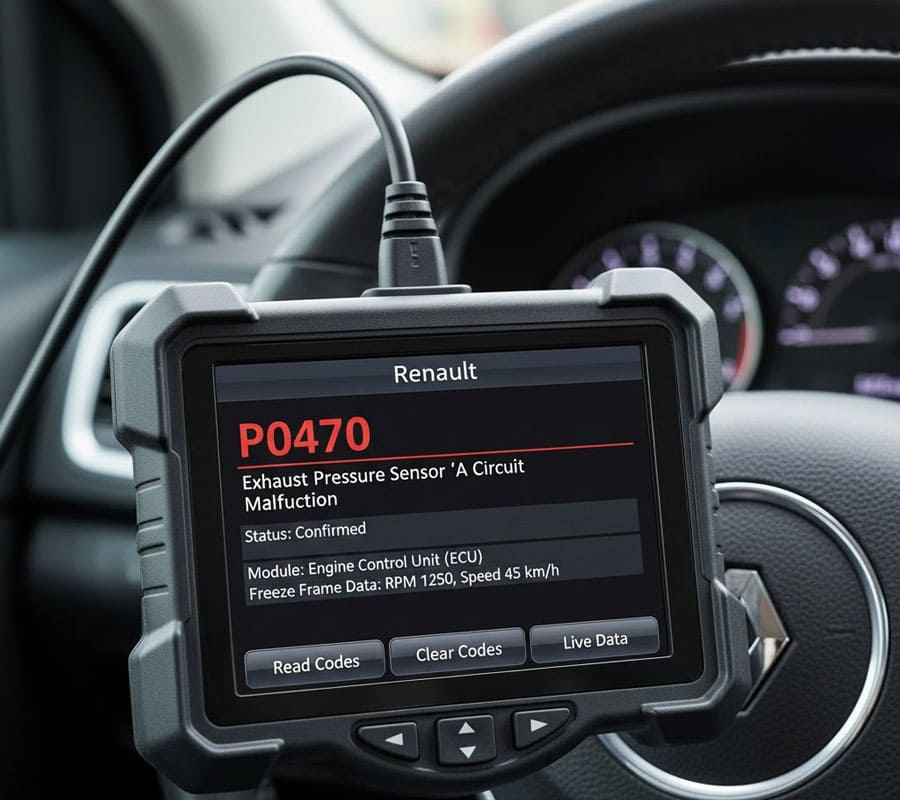 Код ошибки P0470 на диагностическом сканере Renault